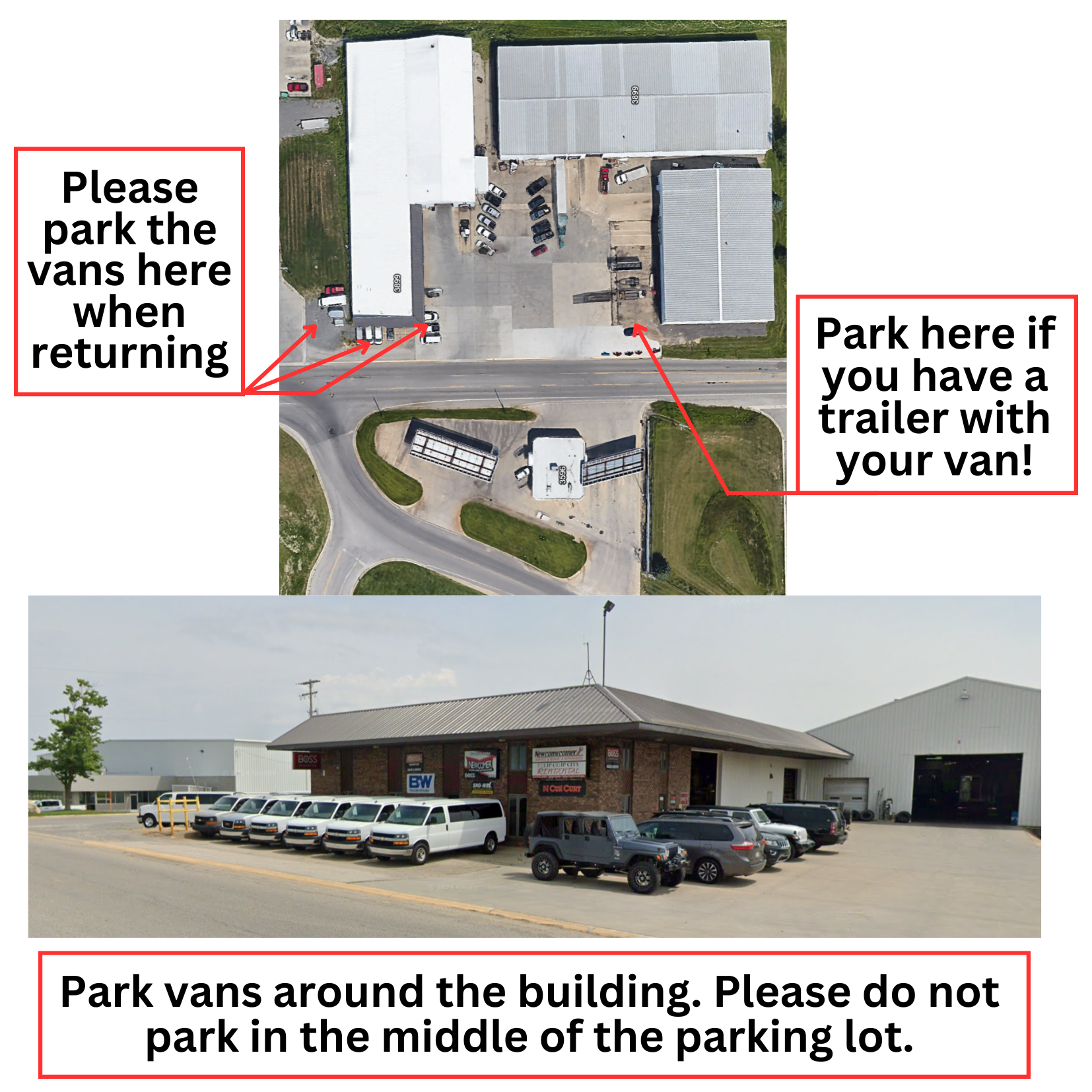 Van rental parking